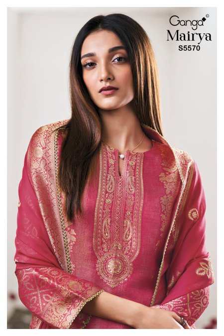 Mairya 5570 By Ganga Bemberg Giraffe Silk Salwar Kameez 